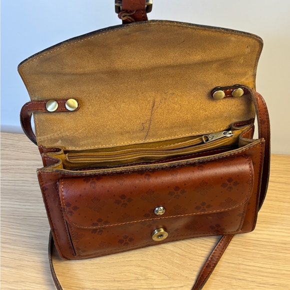 Patricia Nash Cassano Cognac Brown Leather Crossbody Bag - Picture 8 of 13